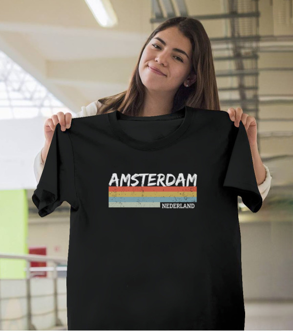 AMSTERDAM NEDERLAND Vintage Stripes T-Shirt
