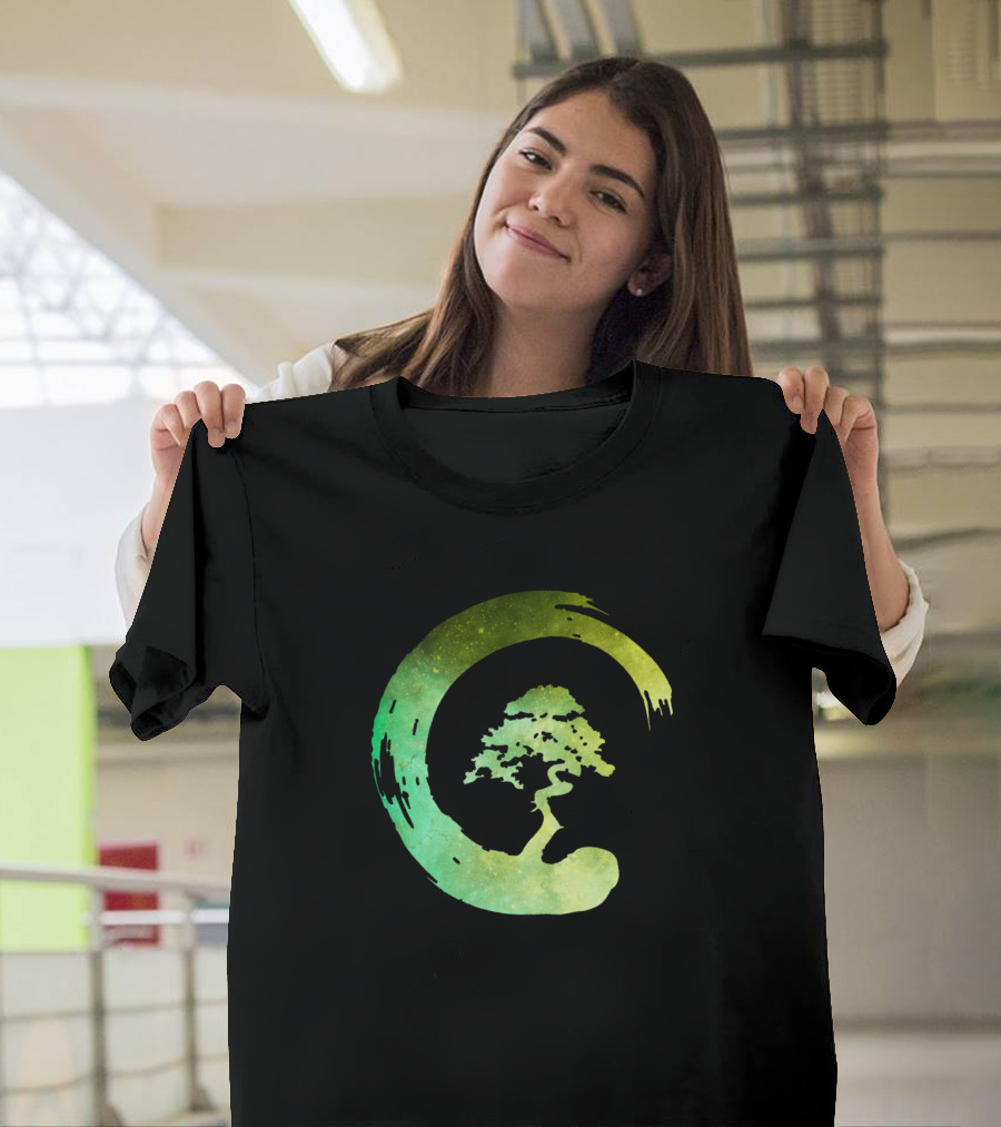 Japanese Tree Brushstroke Circle T-Shirt