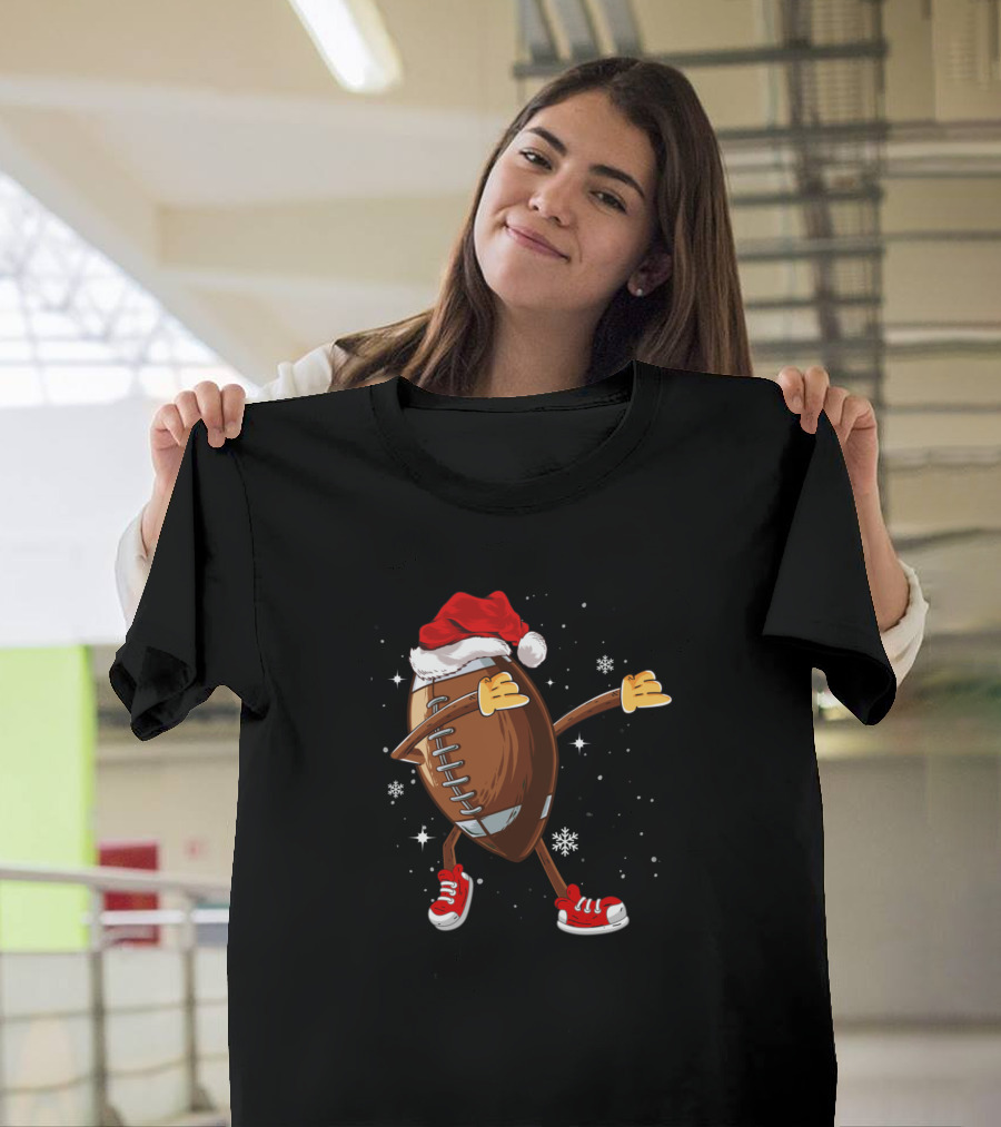 Rugby Player Team Christmas Unique Football Santa Dab Snowflakes T-Shirt