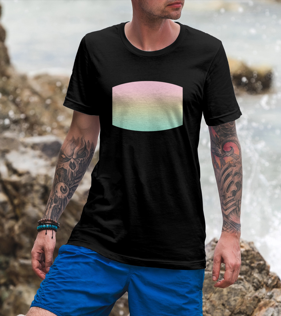 Gradient Pastel Spectrum Rectangle T-Shirt