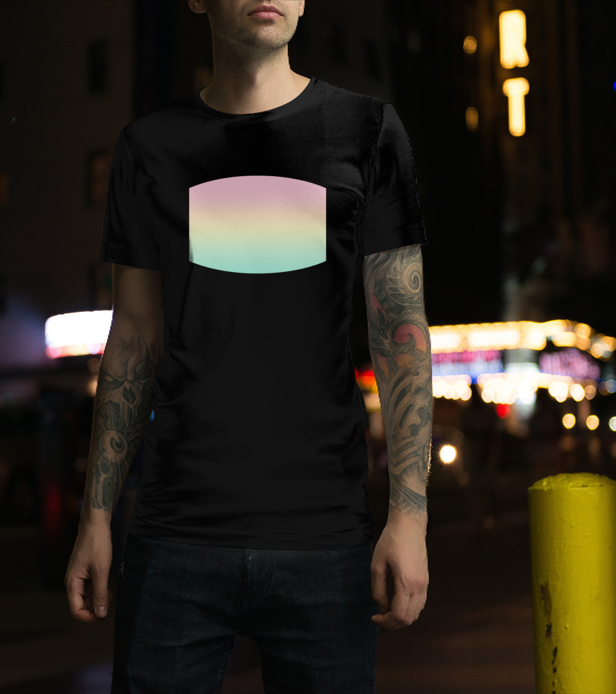 Gradient Pastel Spectrum Rectangle T-Shirt
