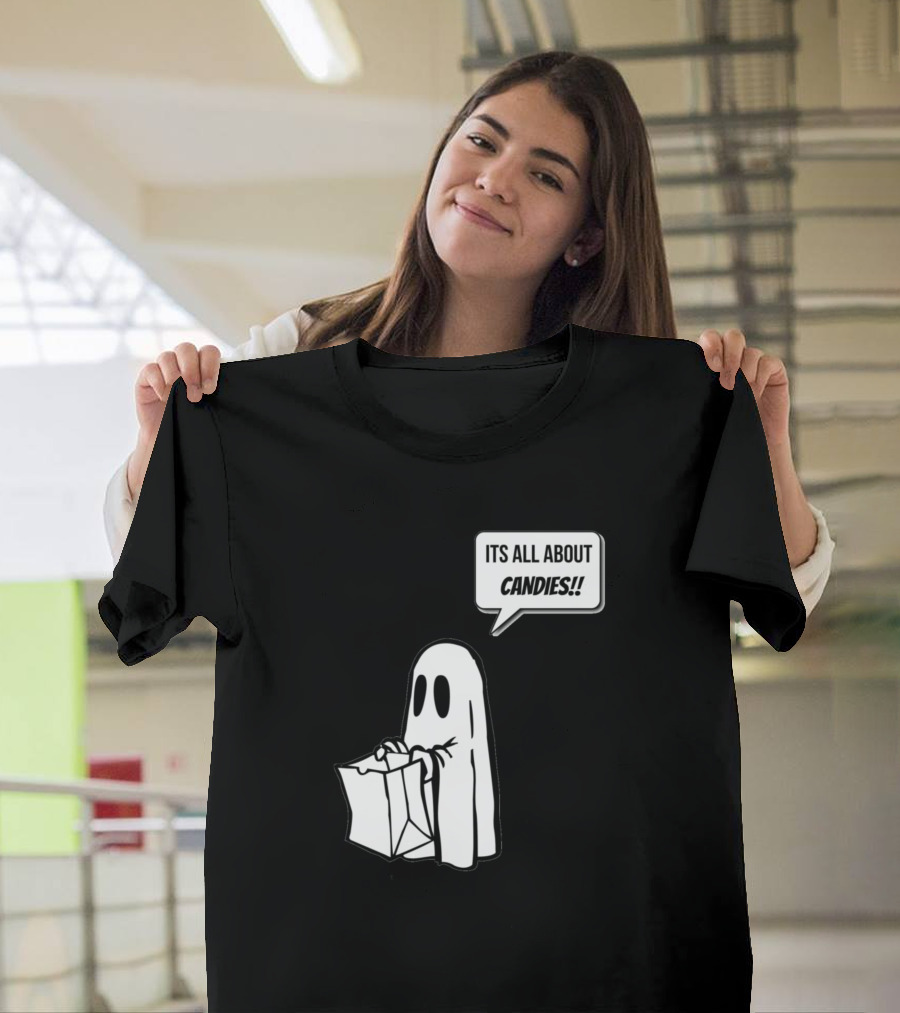 ITS ALL ABOUT CANDIES Ghost with Bag T-Shirt