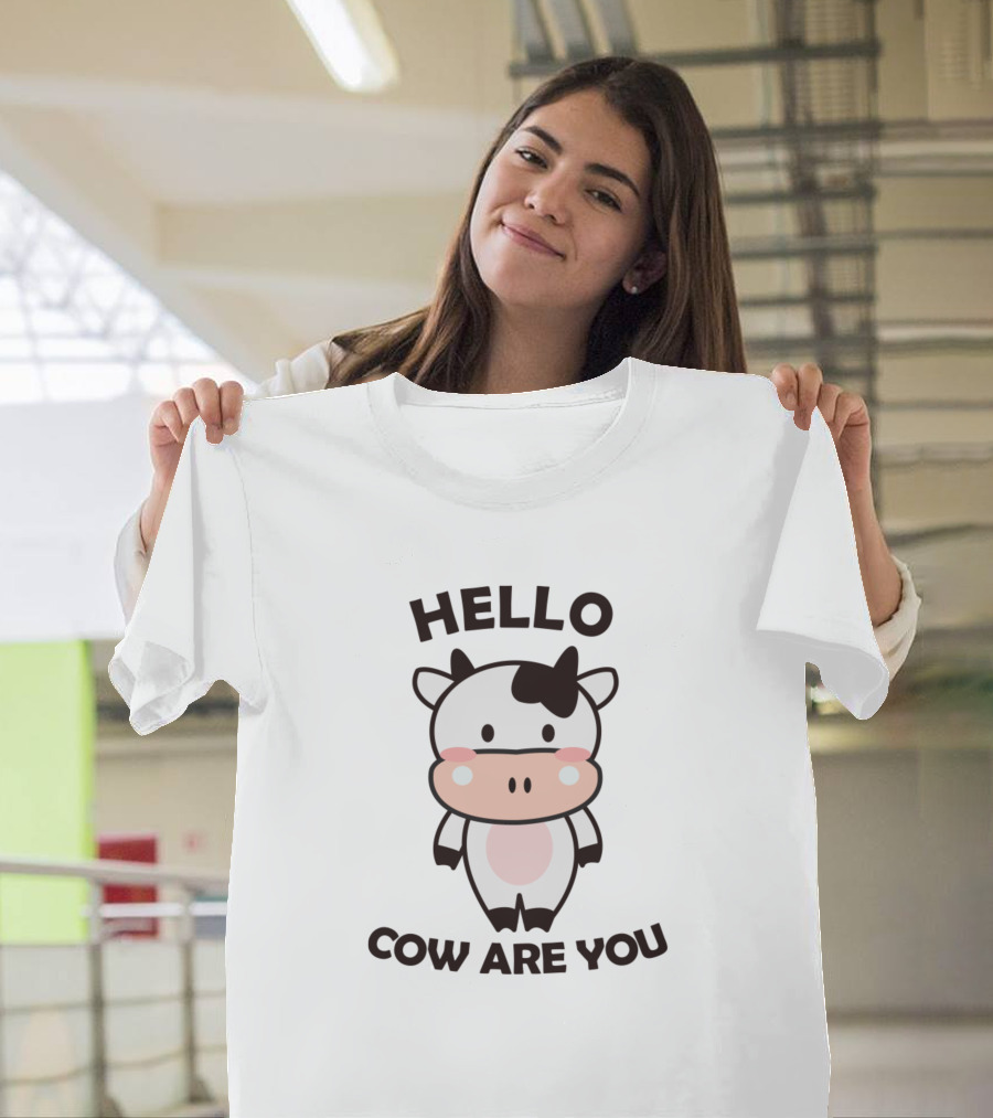 Hello Cow Are You Cool Funny Pun Farm Cute Animals T-Shirt