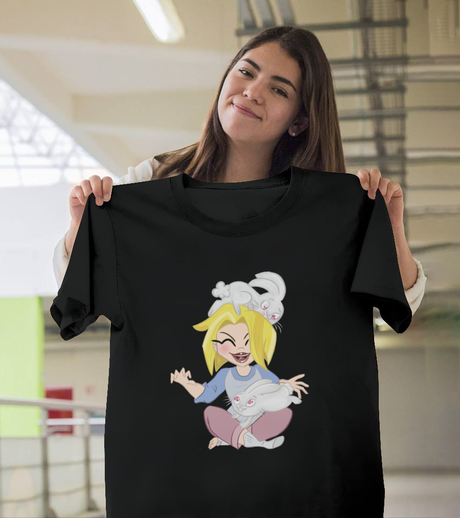 Dc Super Hero Girls Kara Danvers with Cute White Rabbits T-Shirt