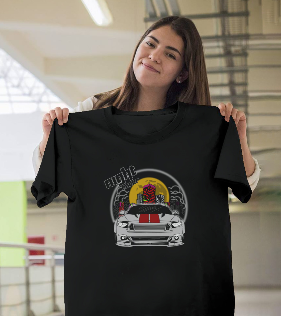 Night Racer Mustang GT City Lights T-Shirt