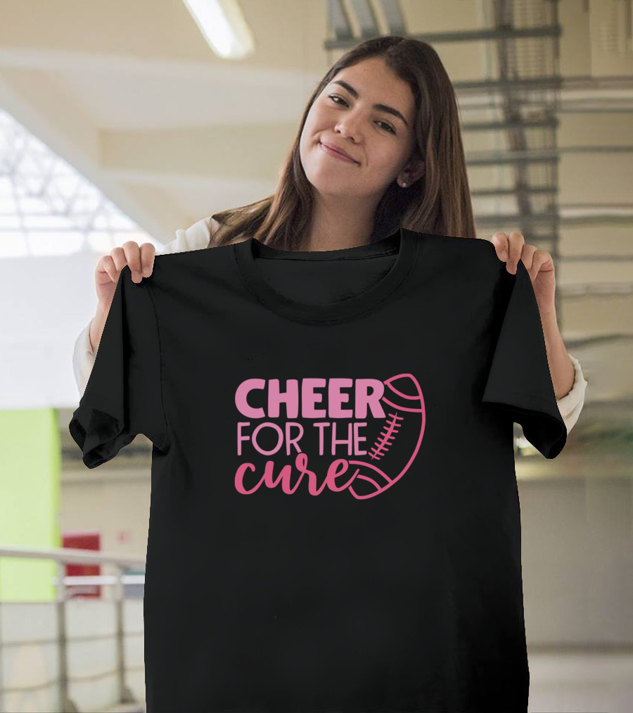 Cheer For The Cure Pink Football T-Shirt