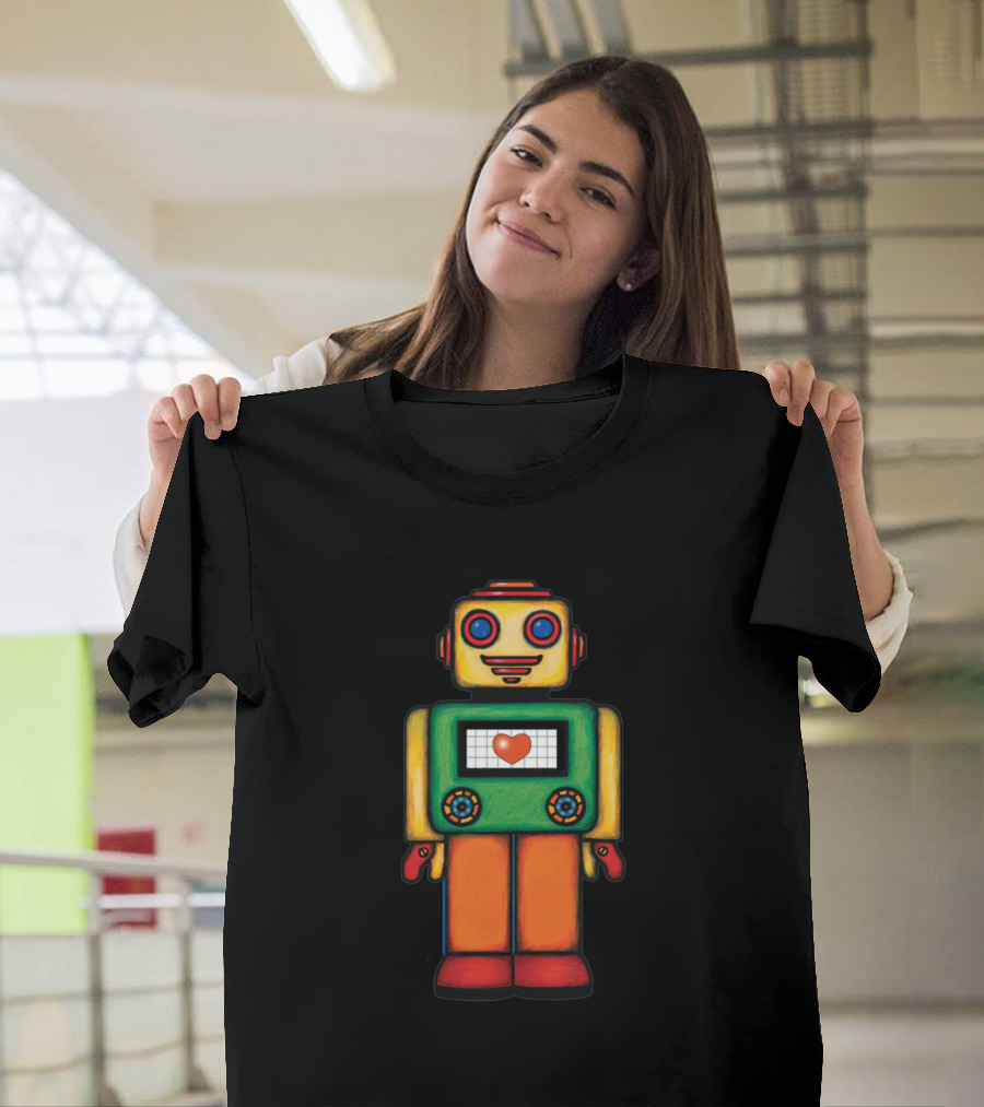 Cute Robot with Heart T-Shirt