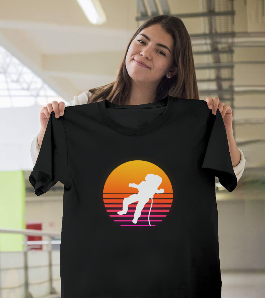 Retro Sunset Galaxy Astronaut Floating T-Shirt