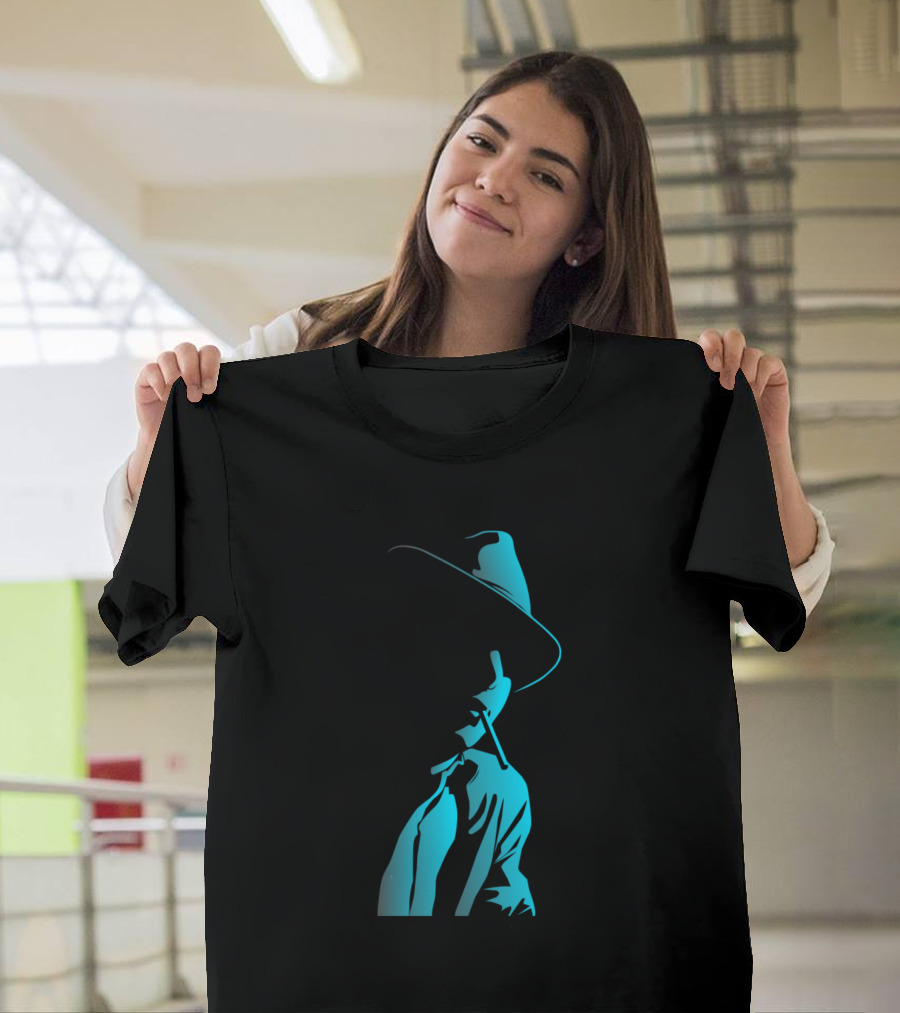 Mafia Man Noir Silhouette Smoking Fedora T-Shirt