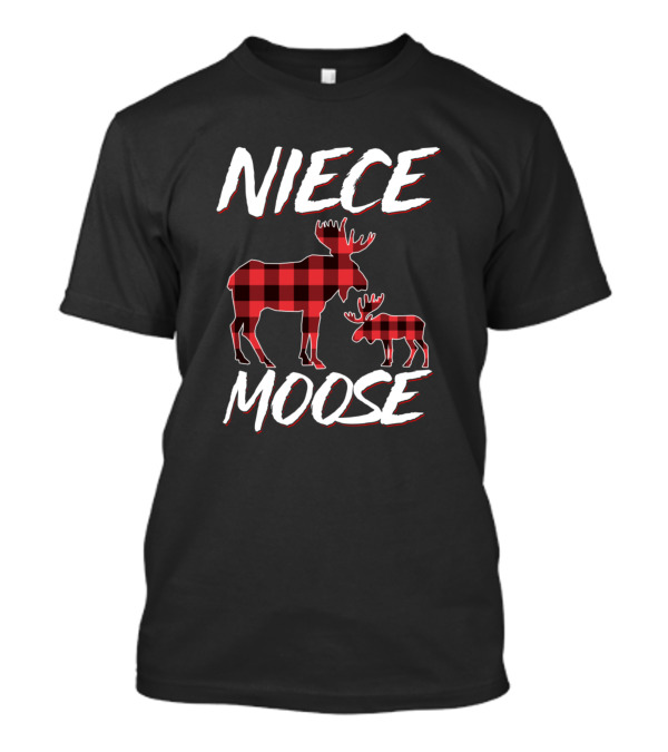 Niece Moose Red Plaid Matching Family Christmas T-Shirt