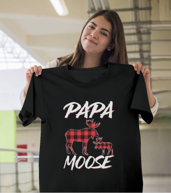 Papa Moose Red Plaid Family Duo T-Shirt