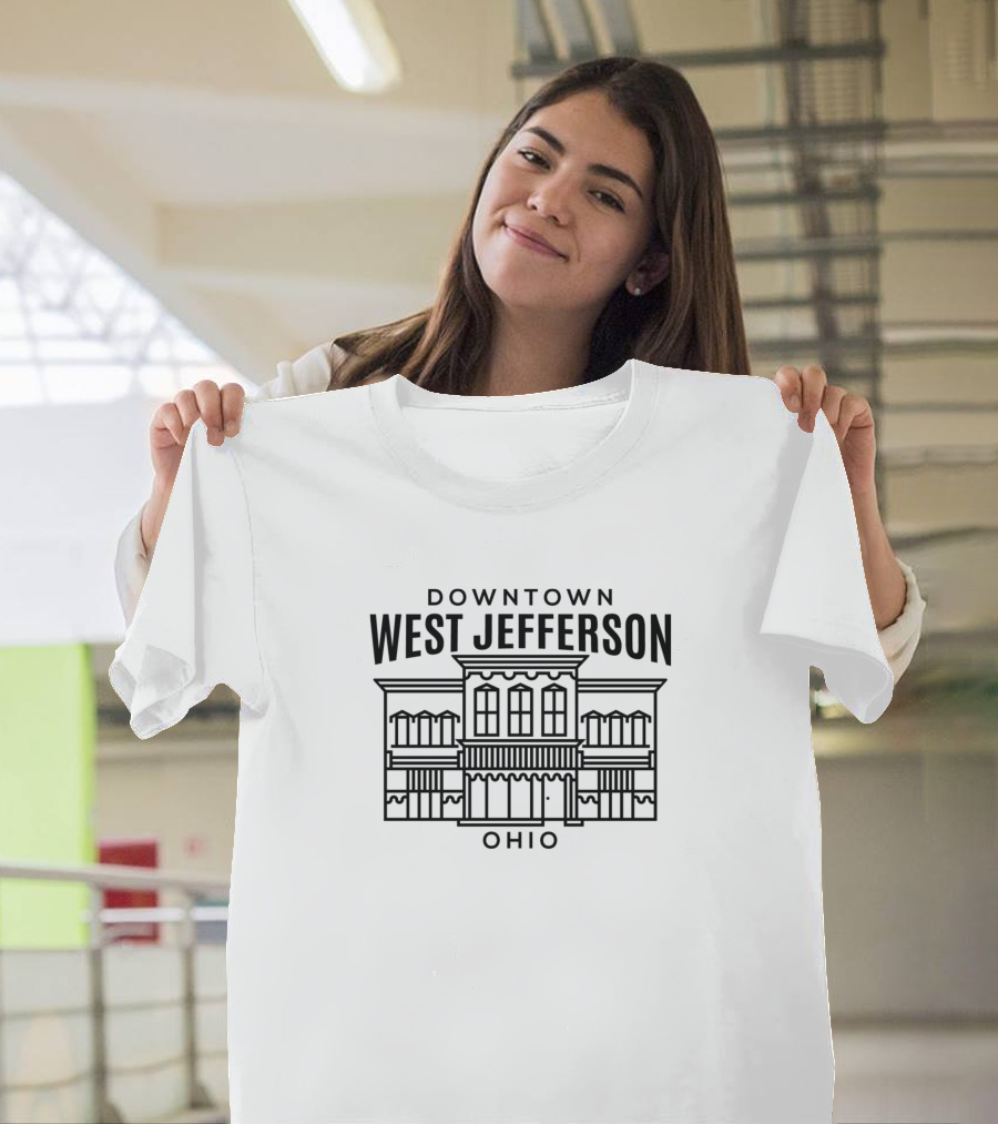 Downtown West Jefferson Ohio Building Outline T-Shirt