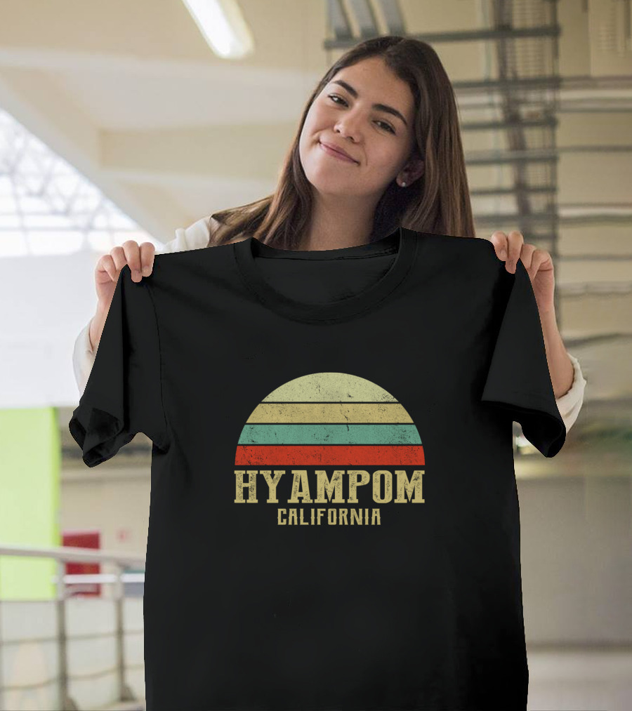 Hyampom California Vintage Retro Striped Sunset T-Shirt