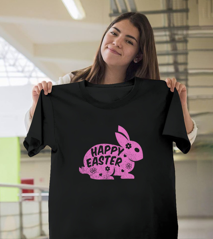 Happy Easter Fluffy Bunny T-Shirt