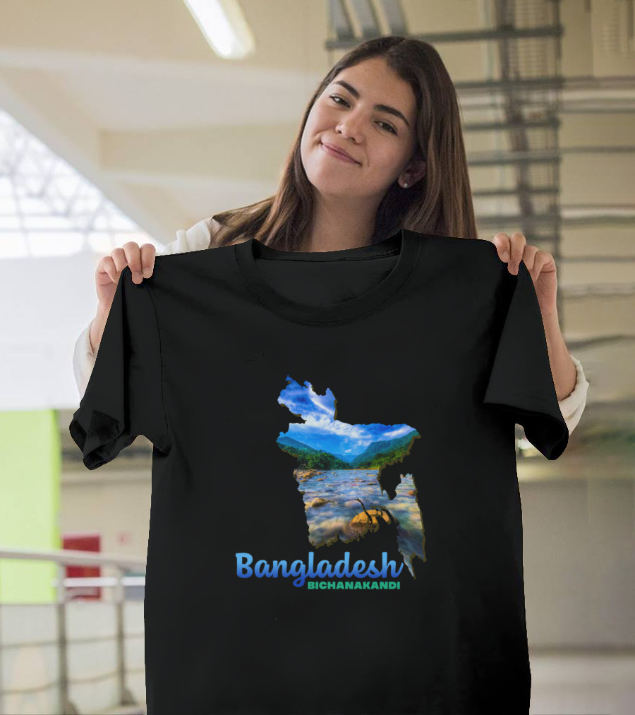 Bangladesh Bichanakandi Sylhet Scenic Map T-Shirt