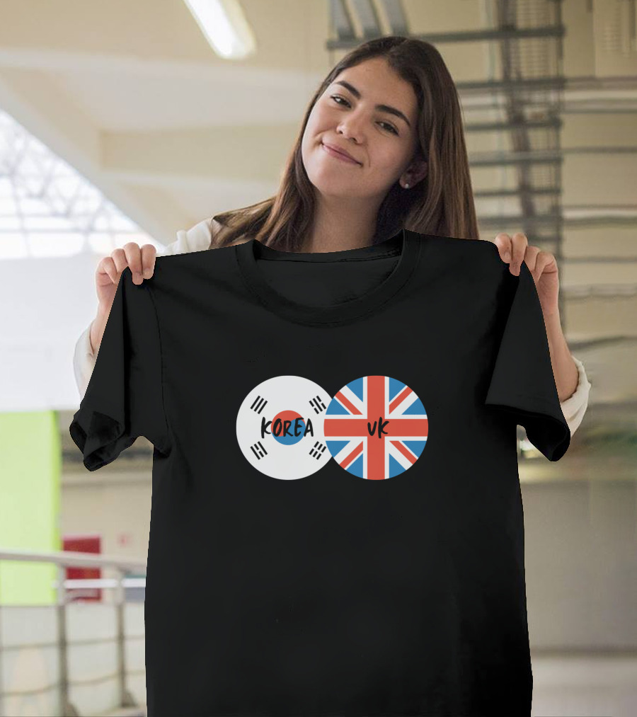 Korea UK Korean British Flag Circles T-Shirt