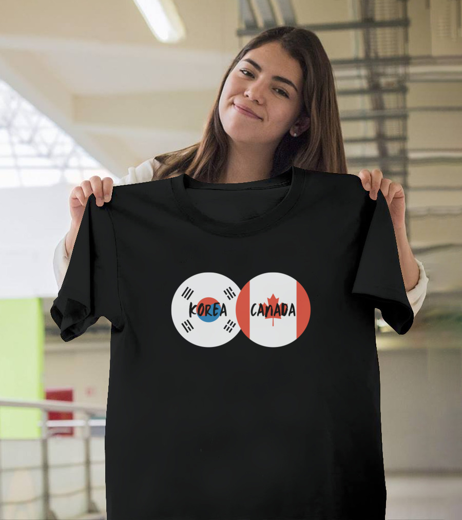 Korea Canada Korean Canadian Flag Symbols T-Shirt