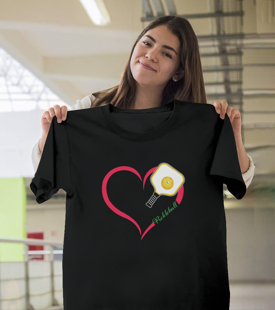 Pickleball Paddle with Heart T-Shirt