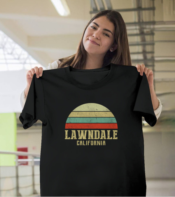 Lawndale California Vintage Retro Sunset Stripes T-Shirt