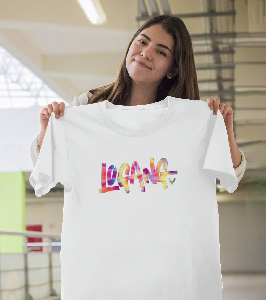 Logang Colorful Street Art Style Text with Vibrant Graffiti Look T-Shirt