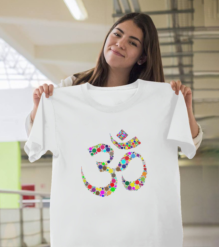 Om Symbol Colorful Dots T-Shirt