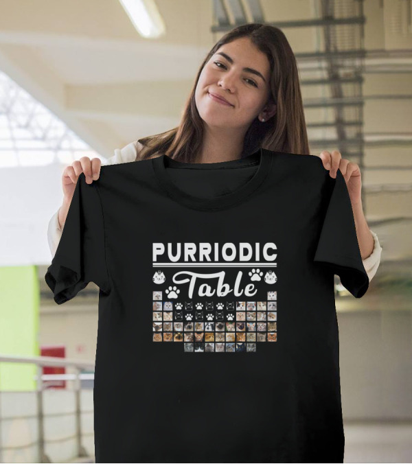 Purriodic Table Cat Chemistry Funny Novelty Paw Prints Images T-Shirt