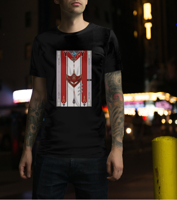 Genshin Impact Childe Fatui Harbinger Mask And Sword T-Shirt