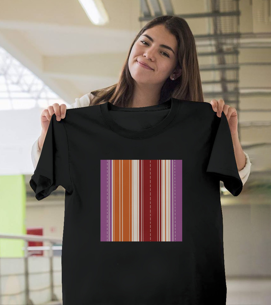 Decorative Boho Stripes Purple Orange Red T-Shirt