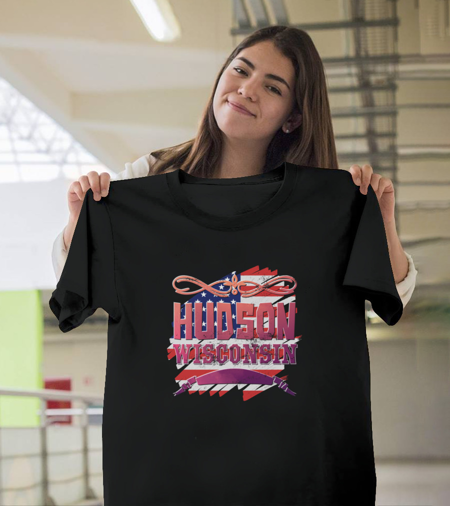 HUDSON WISCONSIN American Flag T-Shirt
