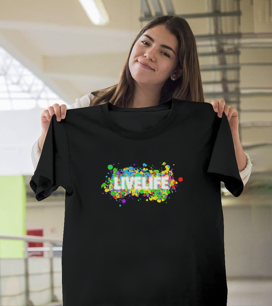 Livelife Multicolor Paint Splatter T-Shirt