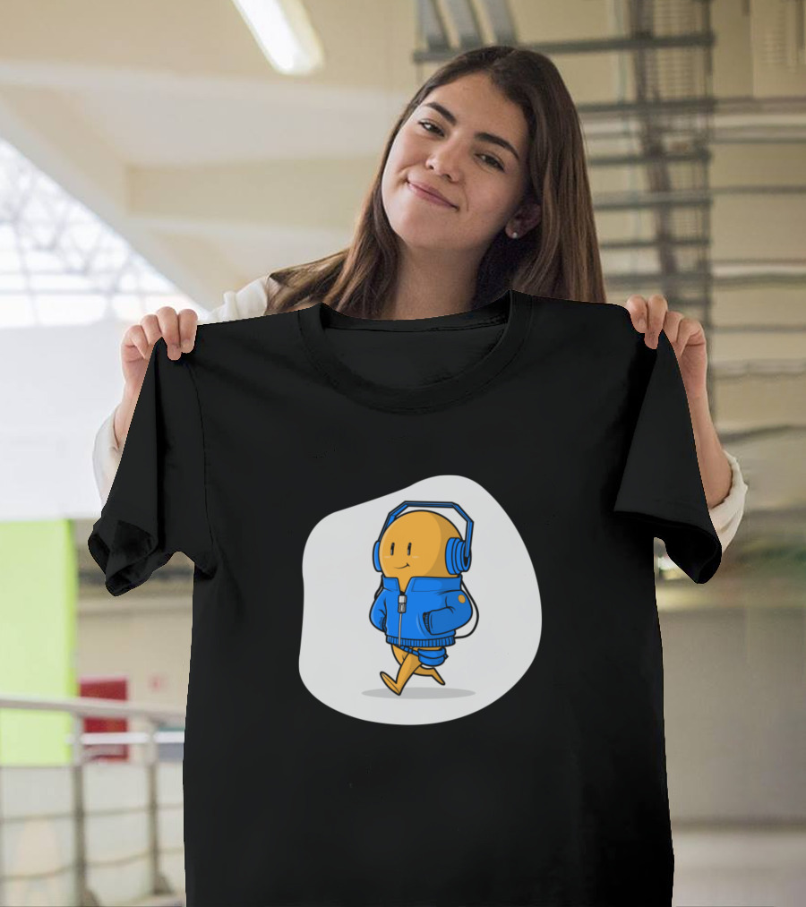 Music Is My Escape Walking Character Headphones T-Shirt