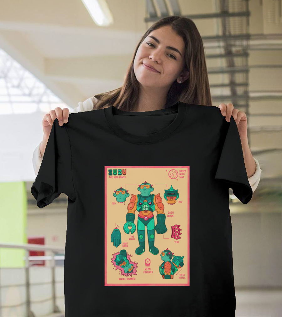 ZUZU The Head Reaper Dipsy's Neon Saga Strike Hammer Neon Powered T-Shirt