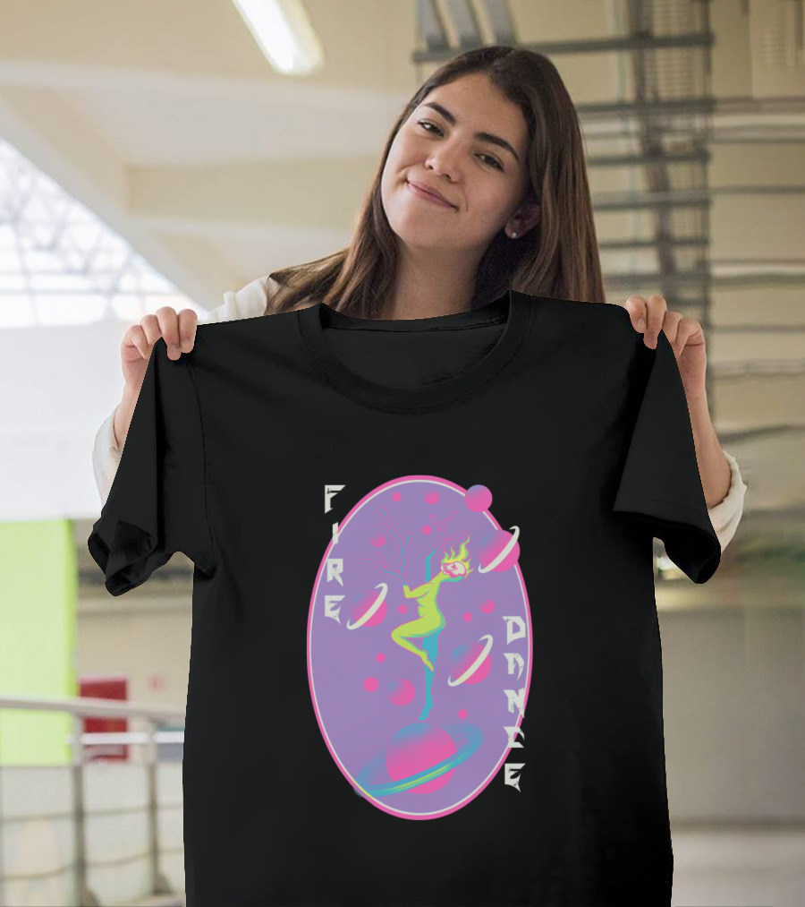 Fire Dance Band Merchandise Skull Planets and Fire Spirit T-Shirt