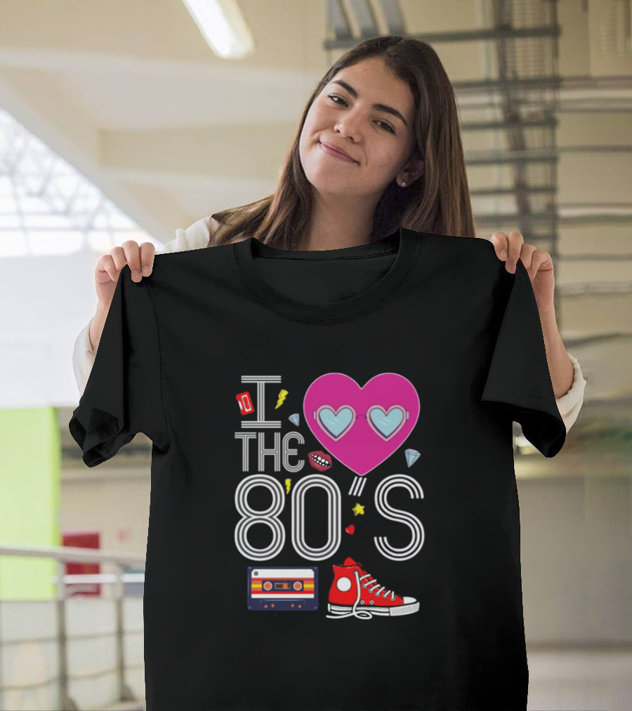 I Heart The 80s Cassette Sneakers Retro Fun T-Shirt