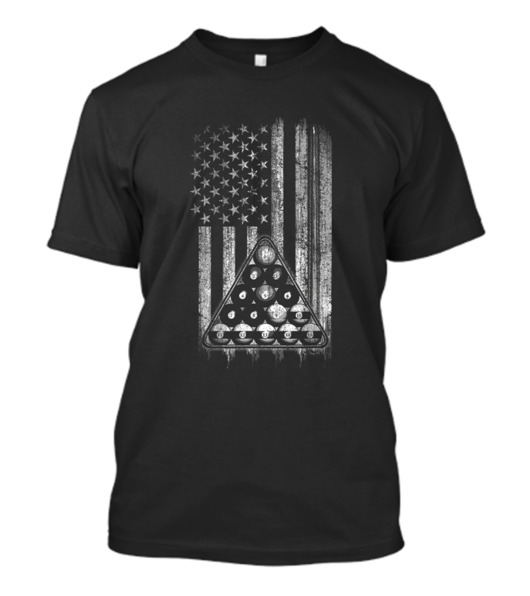 American Flag Billiards Rack T-Shirt
