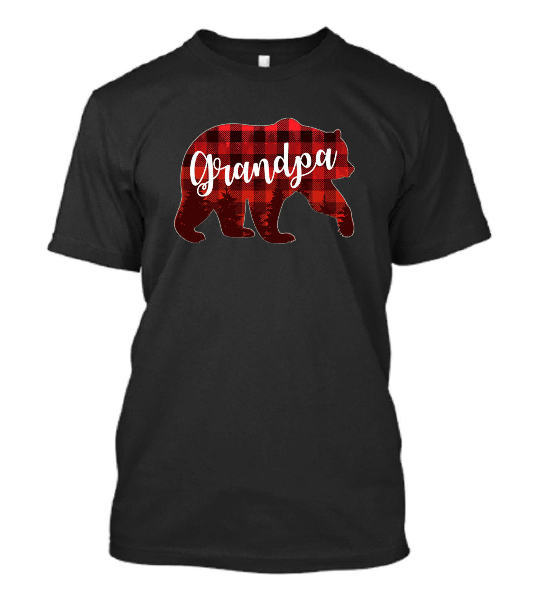 Grandpa Bear Red Plaid Matching Family T-Shirt