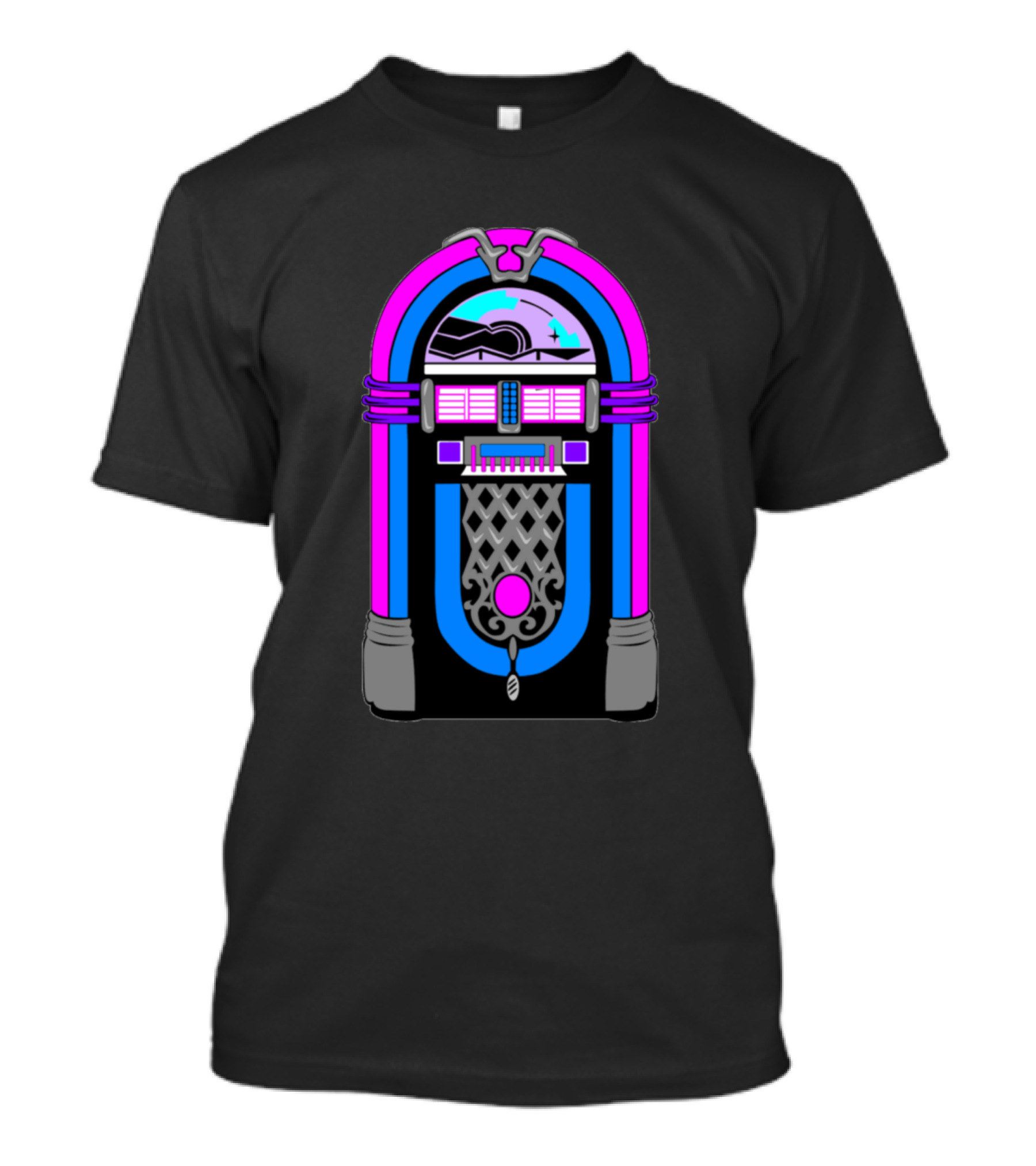 Retro Jukebox Neon Vibes Classic Music T-Shirt