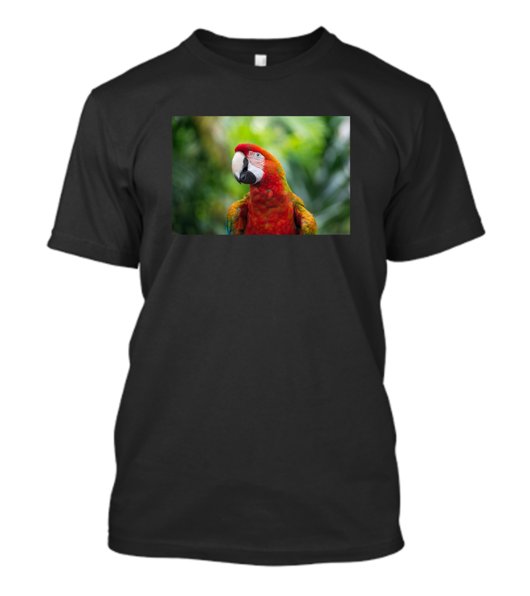 Scarlet Macaw In Vibrant Jungle Greenery T-Shirt