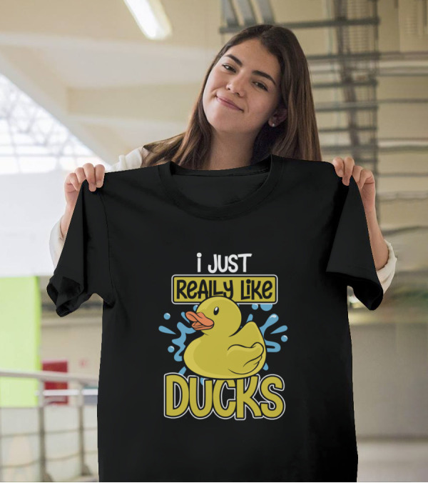 I Just Really Like Ducks Bathing Duck Farm Animal T-Shirt