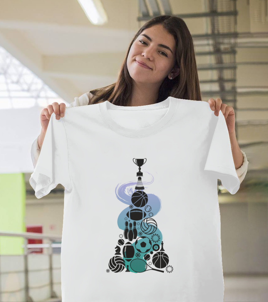 Hard Work Leads To Win Trophy Sports Balls Collection T-Shirt