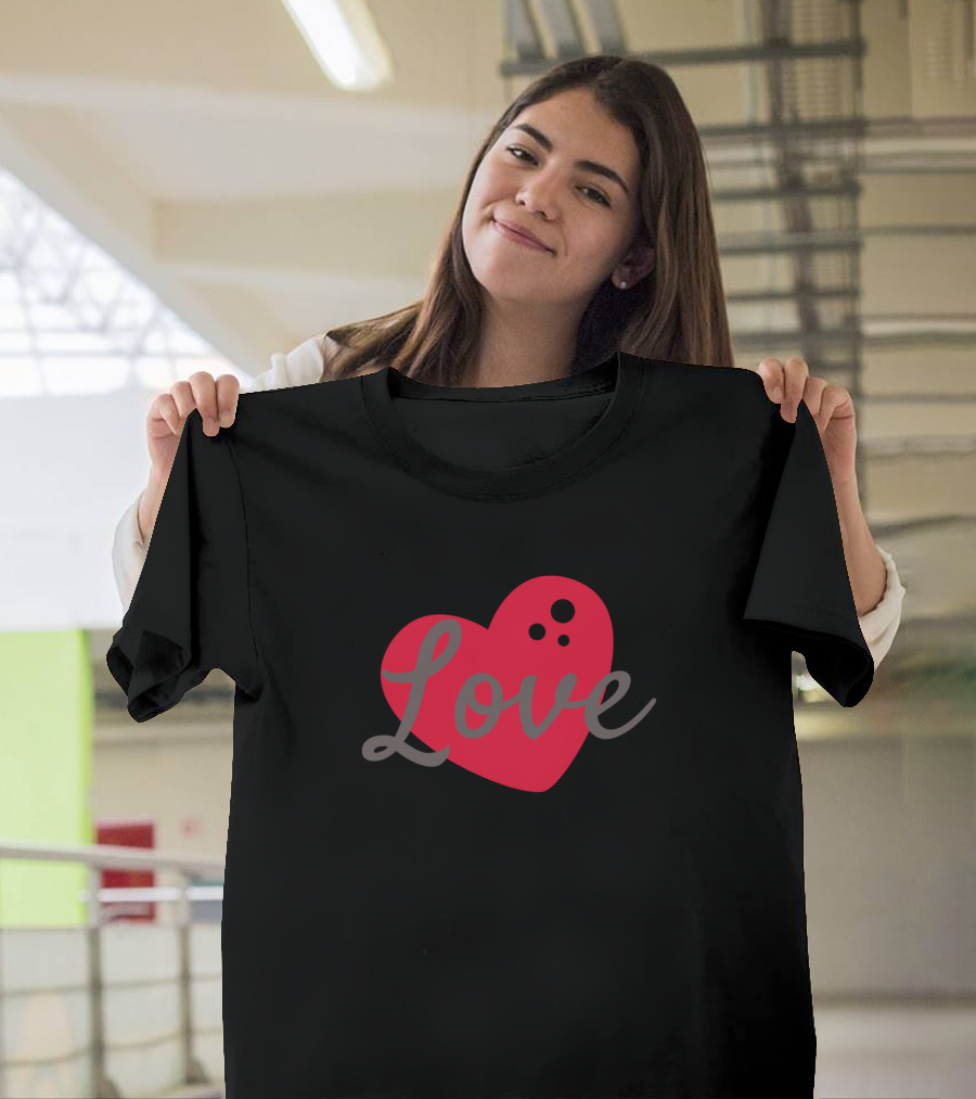 Love Heart Bowling Valentine T-Shirt