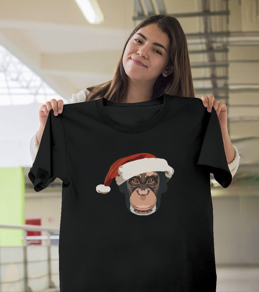 Santa Hat Monkey Face T-Shirt