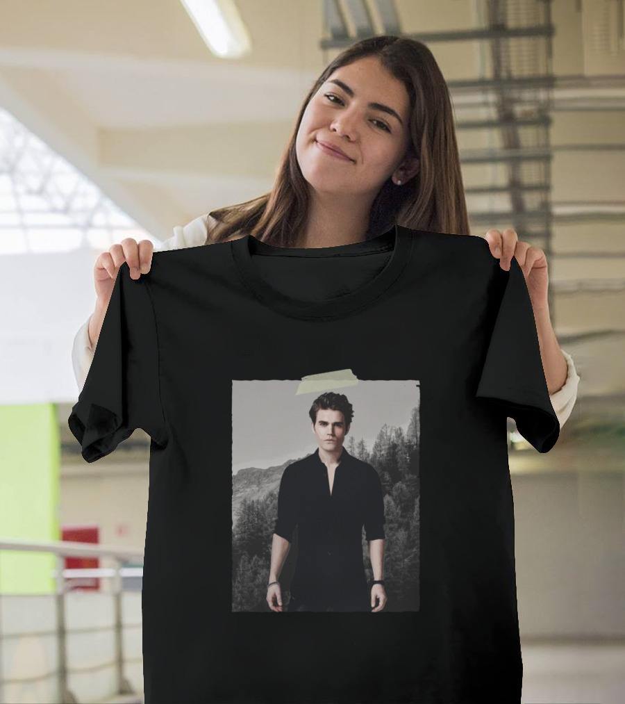 Stefan Salvatore Is Love Forest Background T-Shirt
