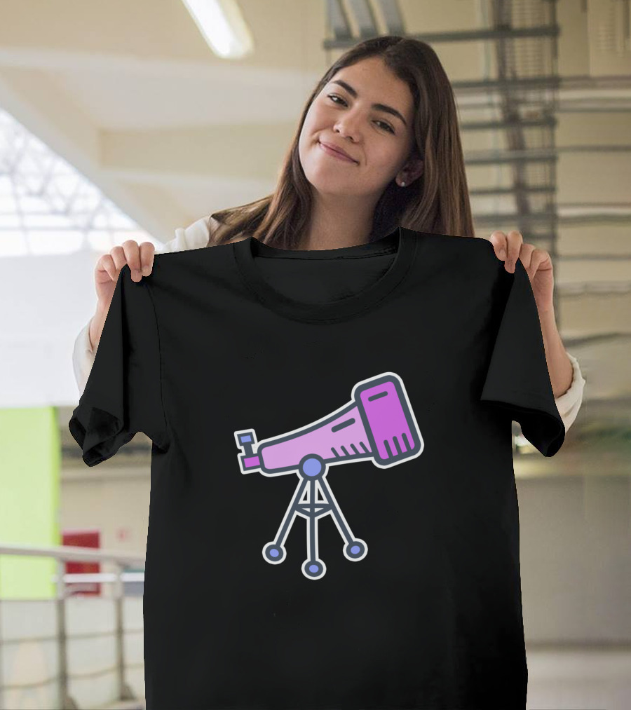 Telescope Pink Version Women In Science Astronomical Exploration T-Shirt