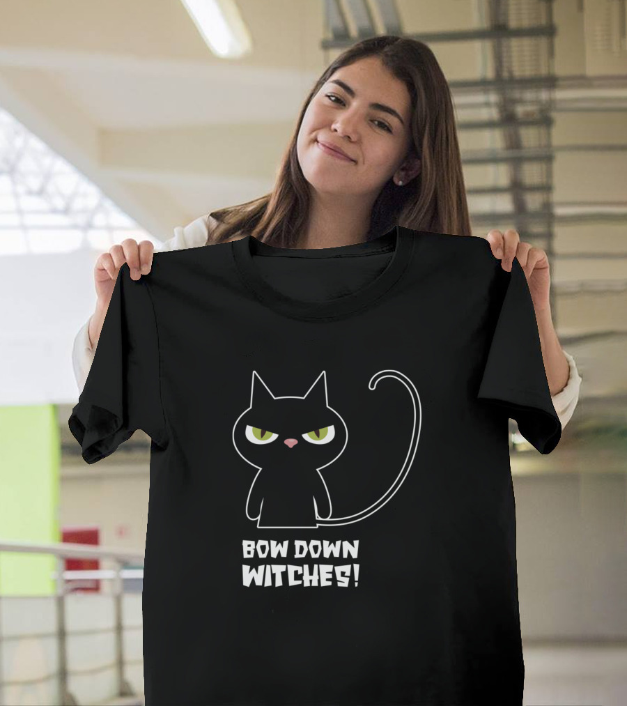 Bow Down Witches Black Cat T-Shirt