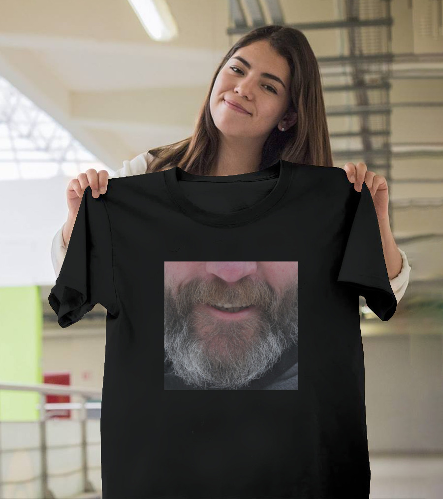 Elderly Man With Grey Beard Facial Hair Close-Up T-Shirt
