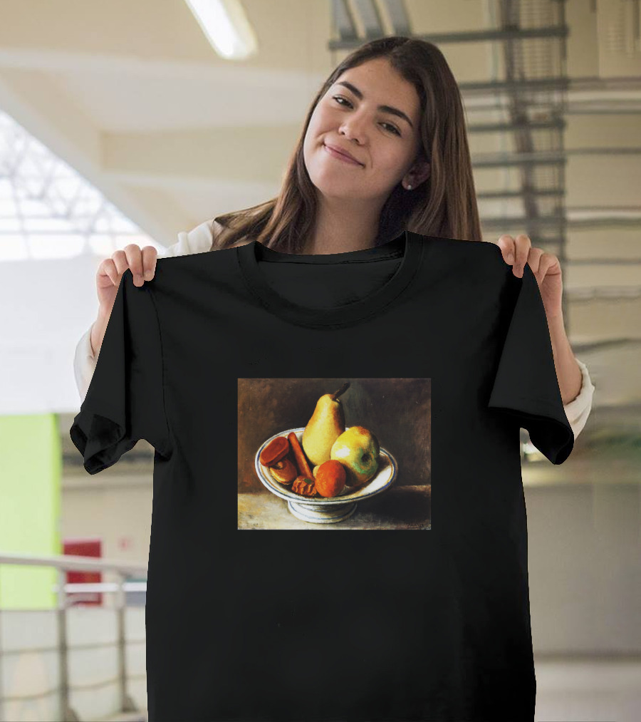High Resolution Fruit Bowl With Fruit Pablo Picass Still Life Pear Apple Nuts T-Shirt