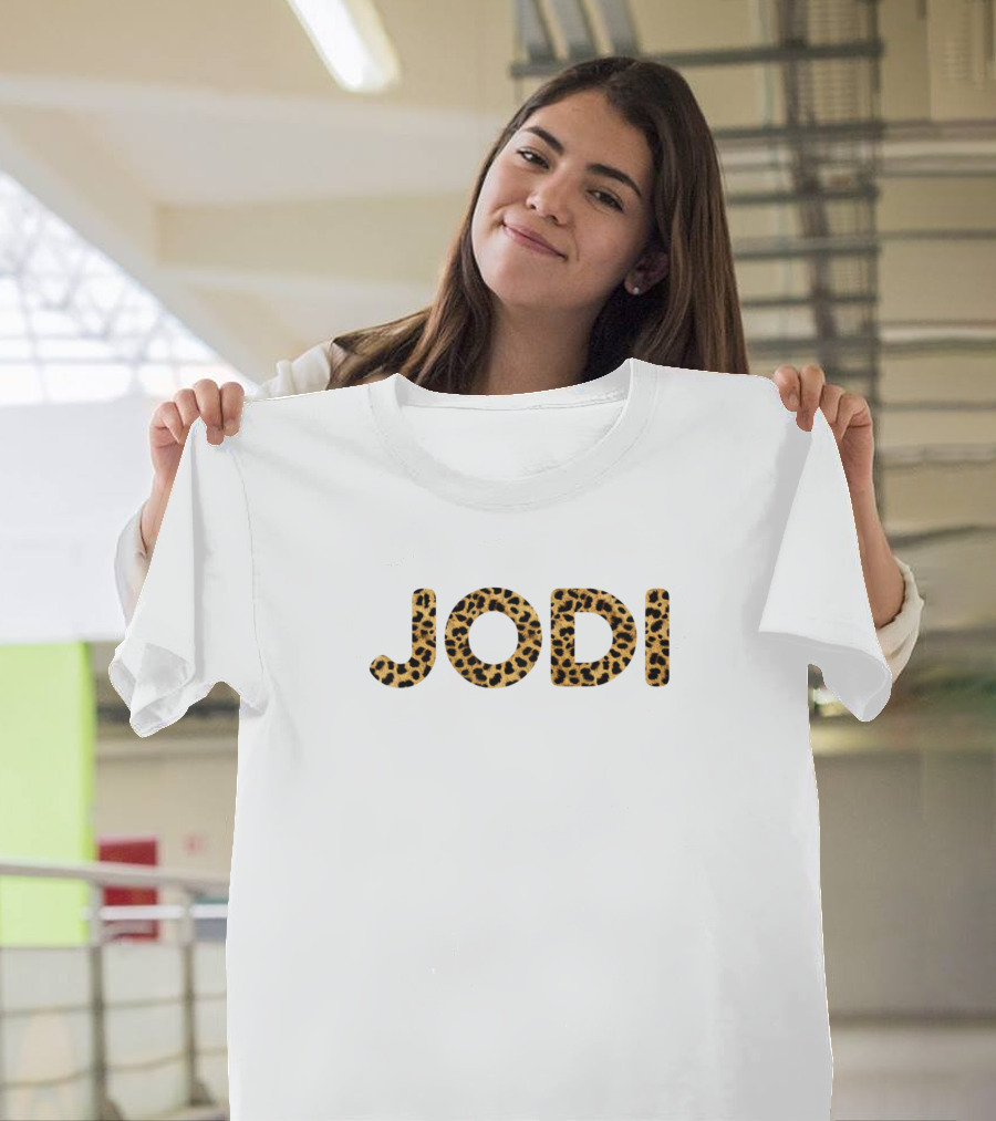 Jodi Leopard Print Funny Personalized Name Birthday T-Shirt