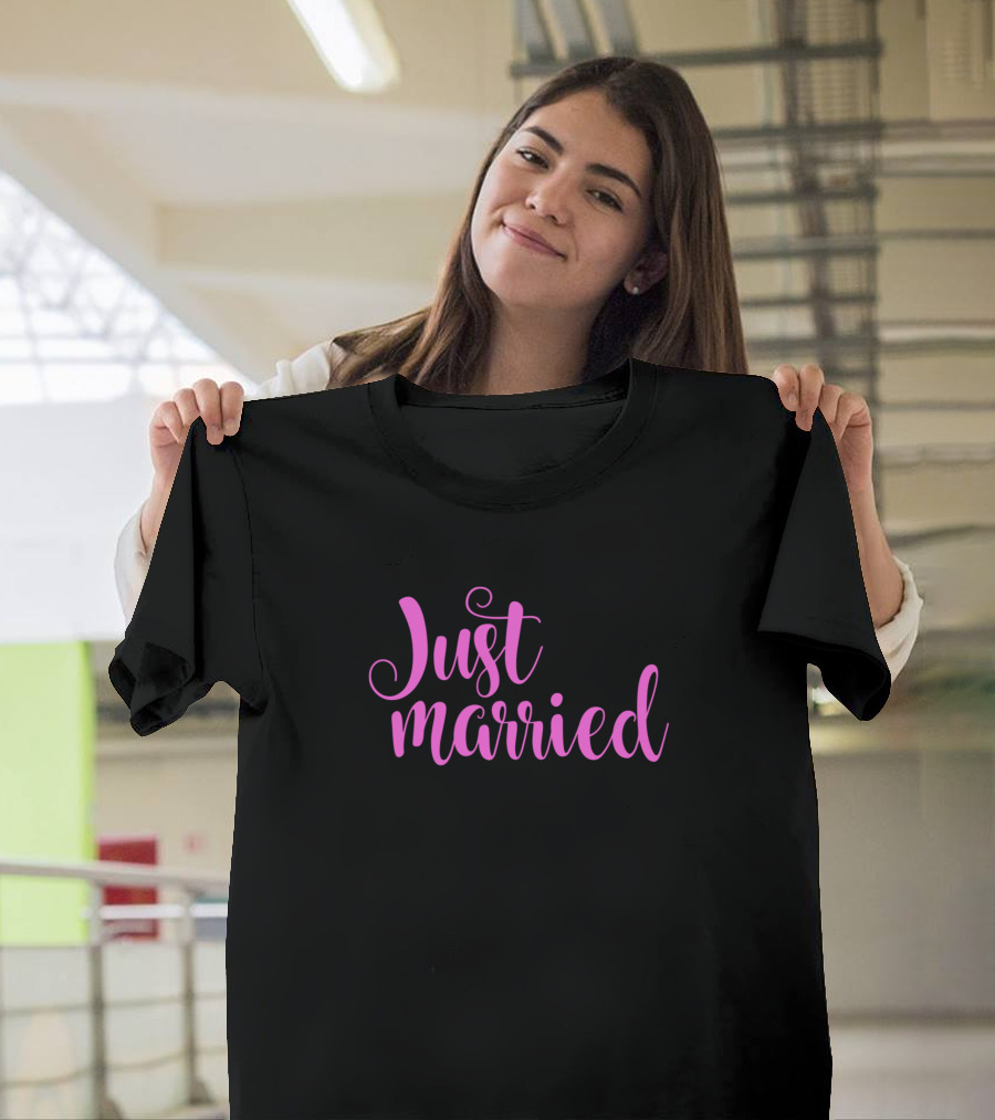 Just Married Pink T-Shirt