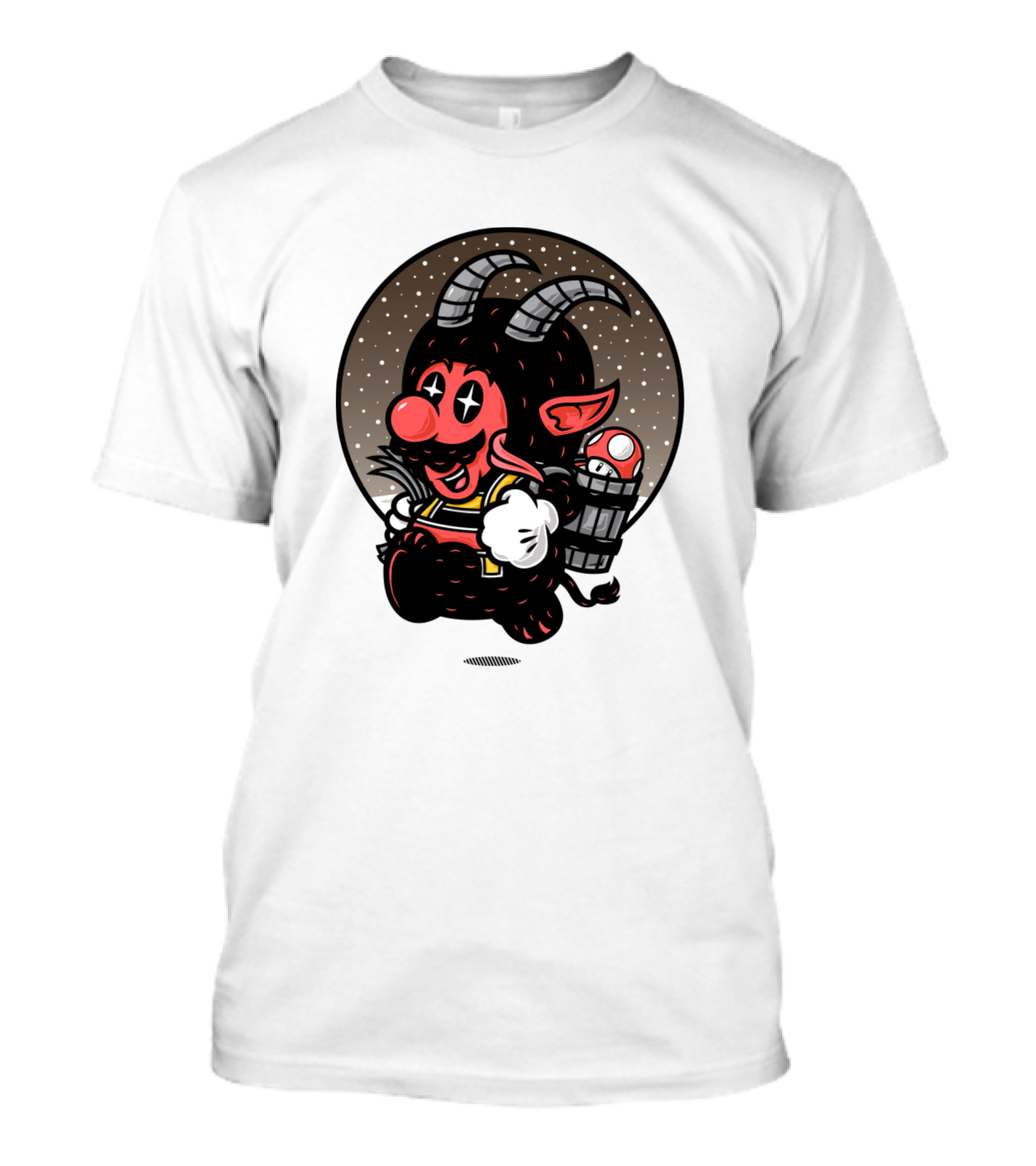 Krampus Jumps Super Mario Parody Mashup T-Shirt